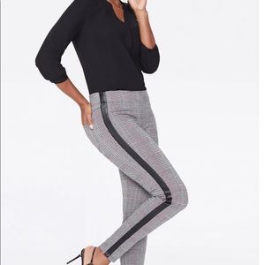 NYDJ SKINNY PULL ON PONTE PANTS PLEATHER PLAID